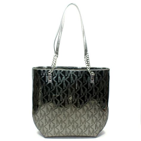 Micheal kors signature mirror metallic tote 